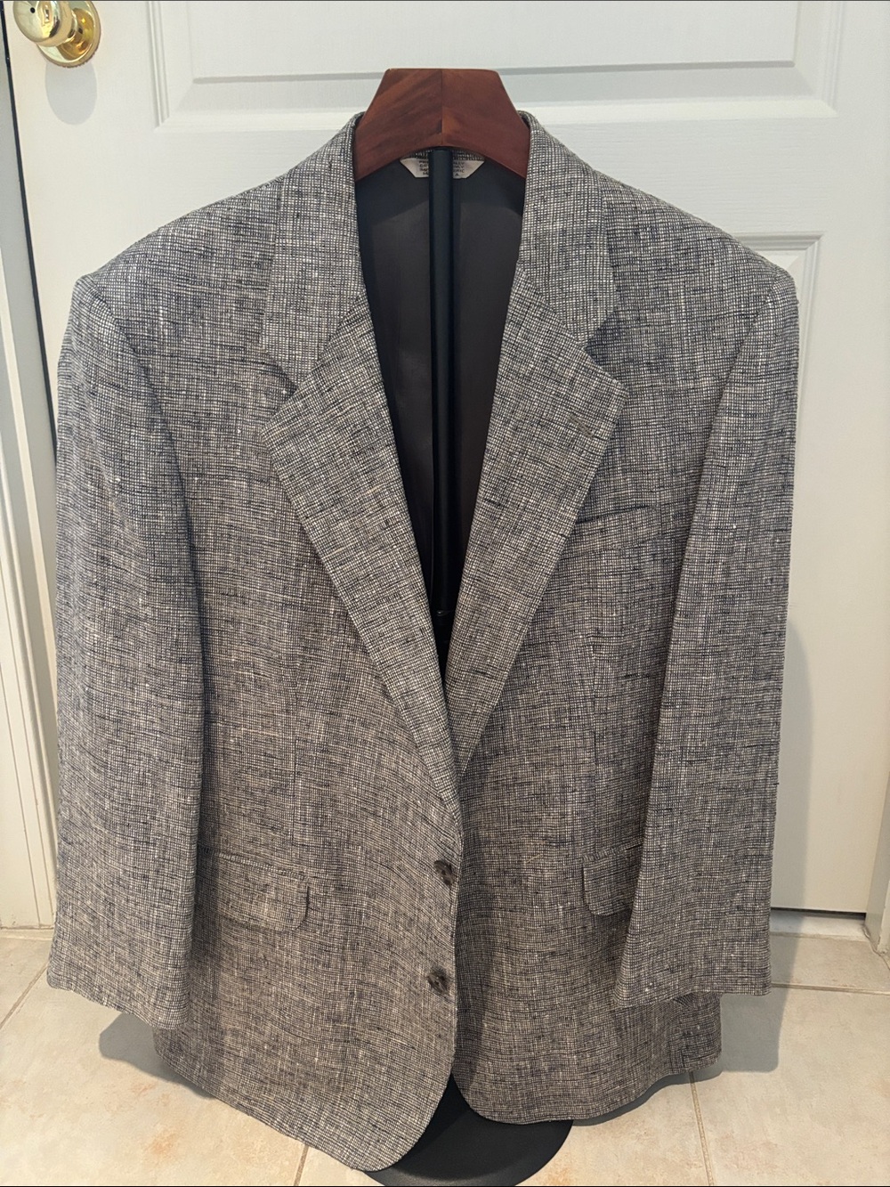 TravelSmith Mens 40S Gray Tweed Style Blazer Sport Coat Jacket Short